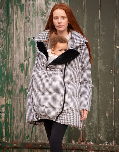 Houndstooth Belted Puffer Maternity Coat | - Seraphine - Modalova