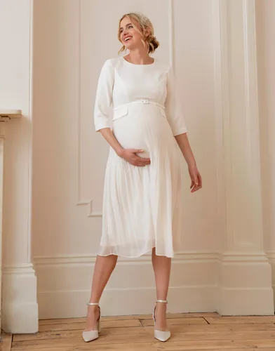 Pleated Maternity Midi Dress | - Seraphine - Modalova