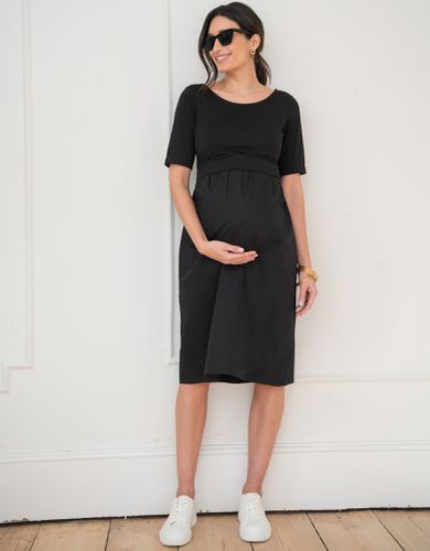 Cotton Poplin Maternity and Nursing Dress With Jersey Top | - Seraphine - Modalova