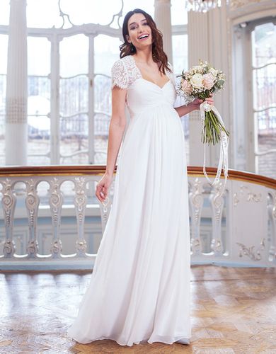 Silk & Lace Maternity Wedding Gown | - Seraphine - Modalova