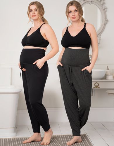 Lot de 2 Pantalon de maternité décontracté Curve - et gris | - Seraphine - Modalova