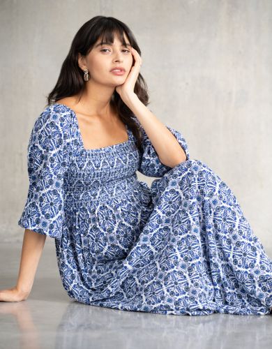 Maxi robe de maternité froncée | - Seraphine - Modalova