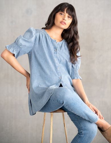 Shirred Sleeve Chambray Maternity Blouse | - Seraphine - Modalova