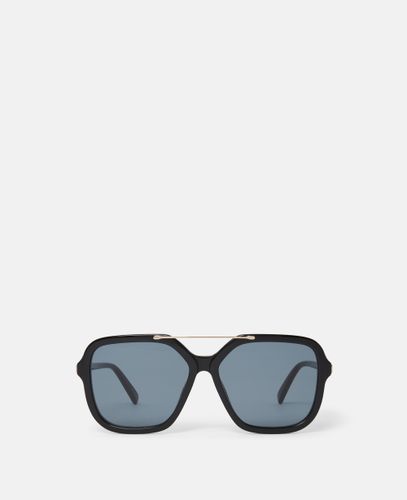 Lunettes de soleil carrées oversize avec barre métallique, - Stella McCartney - Modalova