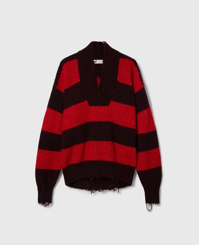 Pull oversize raye a col en V, , , Taille: L - Stella McCartney - Modalova