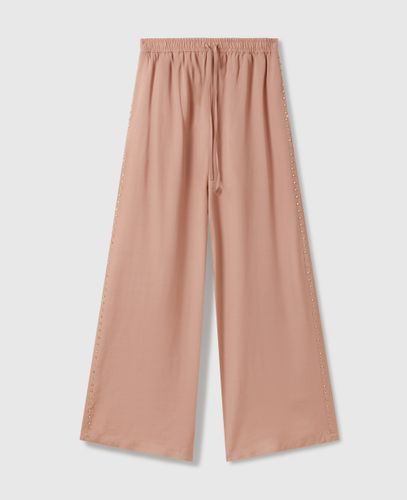 Pantalon large a taille haute avec cristaux sans plomb, , , Taille: 44 - Stella McCartney - Modalova
