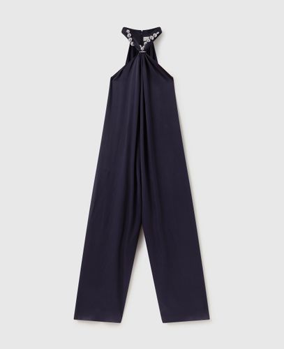Combinaison en satin a dos nu et chainette perlee, , , Taille: 34 - Stella McCartney - Modalova