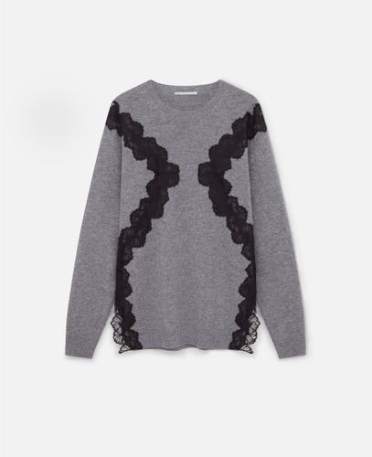 Pull a manches longues avec empiecement en dentelle, , , Taille: L - Stella McCartney - Modalova