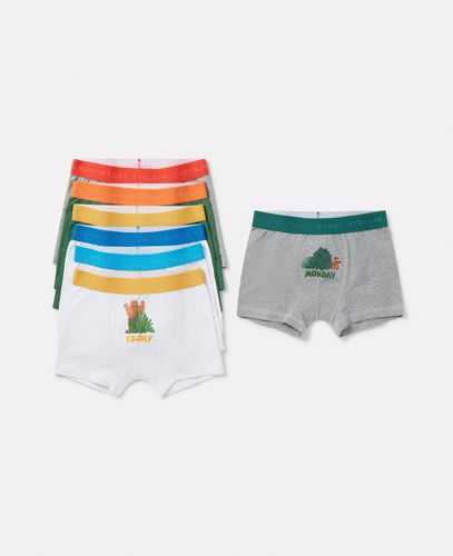 Lot de 7 boxers à imprimé ours et écusson du jour de la semaine, , , Taille: 2 - Stella McCartney - Modalova