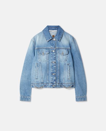 Veste en jean bleu clair délavé avec maillons Falabella, , , Taille: L - Stella McCartney - Modalova