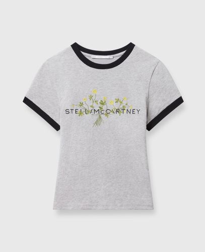 T shirt avec broderie florale logo, , , Taille: S - Stella McCartney - Modalova