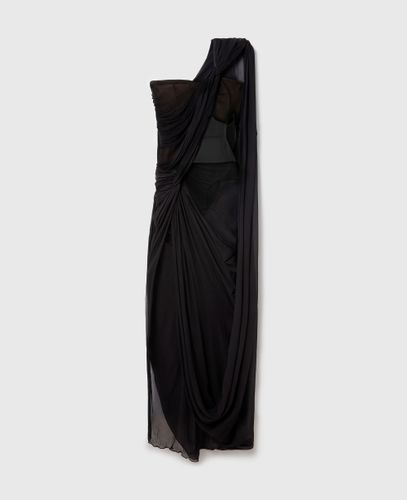 Robe longue avec empiecements transparents fronces noues, , , Taille: 36 - Stella McCartney - Modalova