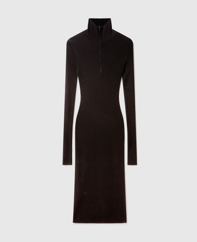 Zip-Neck Ribbed Knit Midi Dress, , , Taille: S - Stella McCartney - Modalova