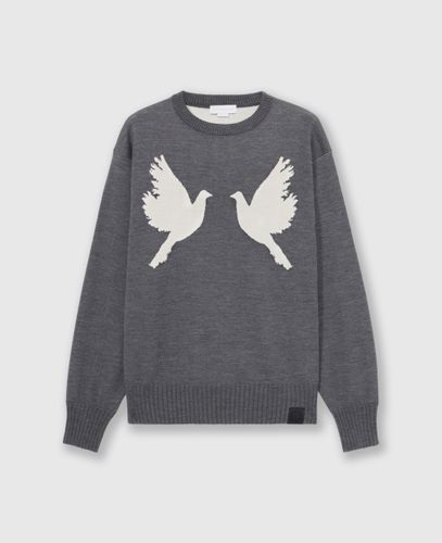 Pull a col ras du cou avec applique colombe, , , Taille: M - Stella McCartney - Modalova