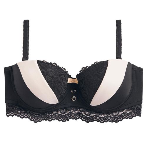 Soutien-gorge bandeau noir/champagne Ebène - Pomm'Poire - Modalova