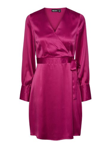 Pcsilja Satin Robe Cache-cœur - Pieces - Modalova