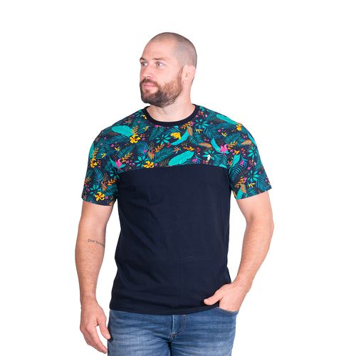 T-shirt à motifs à manches courtes Tropical bleu marine - Ruckfield - Modalova
