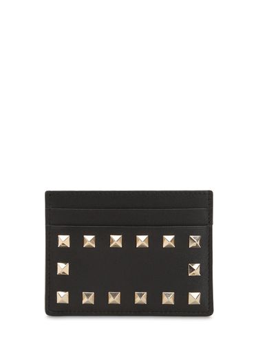 Porte-cartes En Cuir Embelli Rockstud - VALENTINO GARAVANI - Modalova