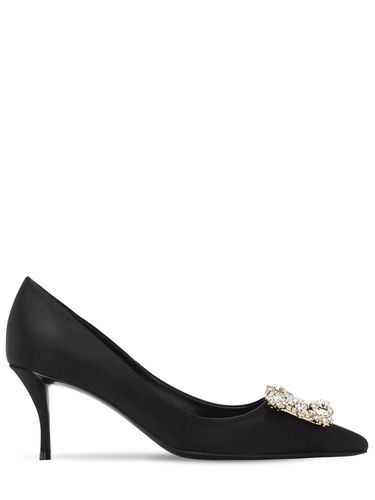 Escarpins En Satin Avec Fleurs En Strass 65 Mm - ROGER VIVIER - Modalova