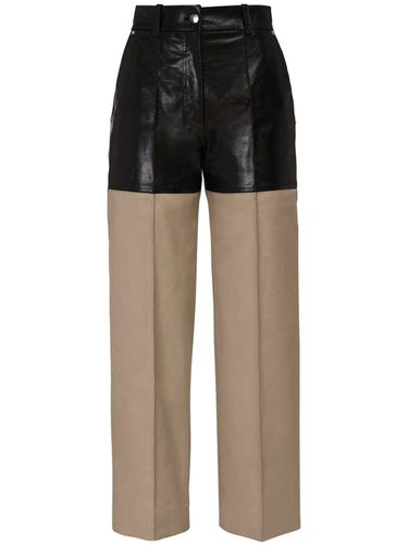 Pantalon Court En Cuir Et Toile - PETER DO - Modalova