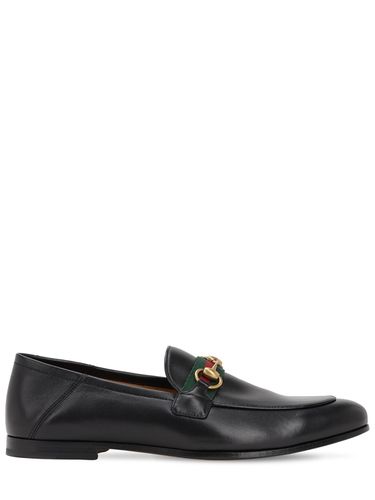 Mocassins Rabattables En Cuir Avec Web 10 Mm - GUCCI - Modalova