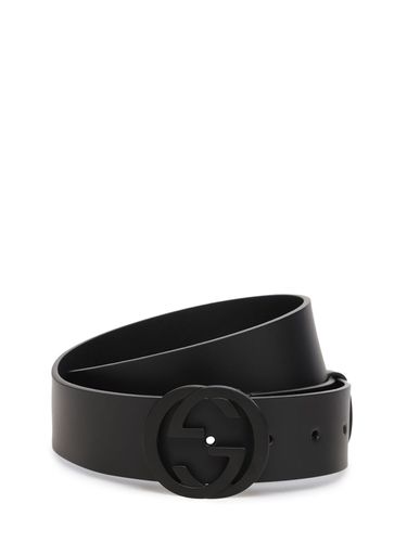 Ceinture En Cuir Avec Boucle Gg 3,7 Cm - GUCCI - Modalova