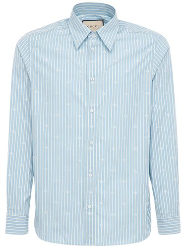 Chemise En Coton Fil Coupé À Rayures Gg - GUCCI - Modalova