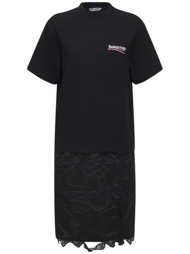 Robe T-shirt En Jersey De Coton - BALENCIAGA - Modalova