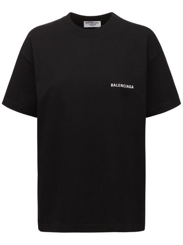 T-shirt Medium En Jersey Imprimé Logo - BALENCIAGA - Modalova