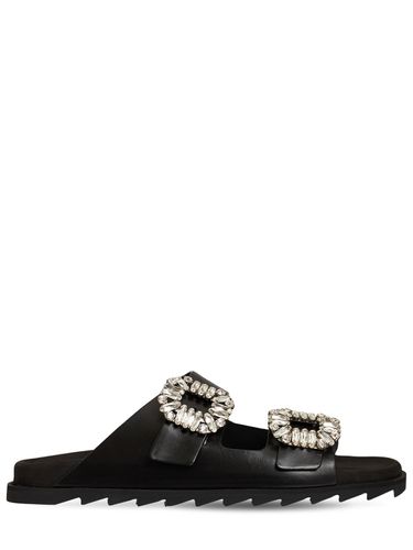 Mules En Cuir Et Shearling Slidy Viv 20 Mm - ROGER VIVIER - Modalova