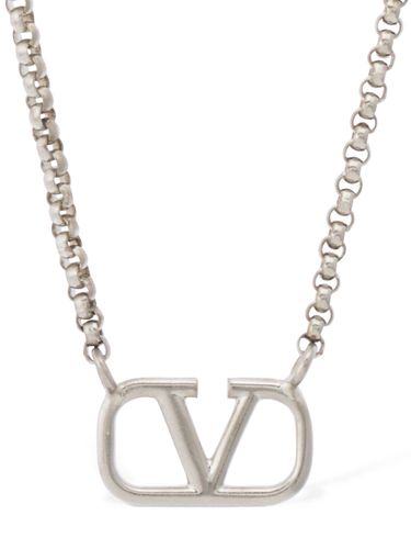 Collier Long Avec Charm V Logo - VALENTINO GARAVANI - Modalova