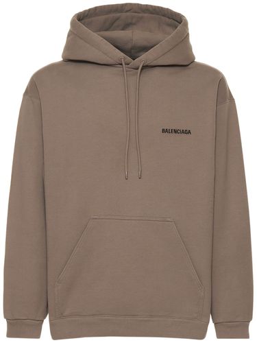 Sweat-shirt En Coton À Logo Brodé Avec Capuche - BALENCIAGA - Modalova