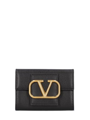 Porte-cartes En Cuir Grainé Vlogo - VALENTINO GARAVANI - Modalova