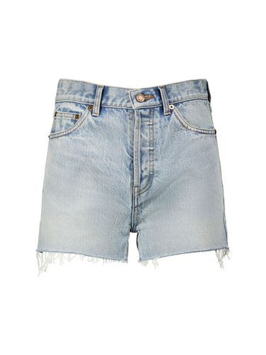 Short Slim En Denim De Coton - SAINT LAURENT - Modalova