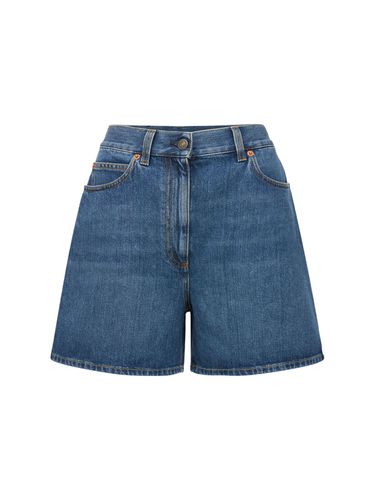 Short Taille Haute En Denim - GUCCI - Modalova