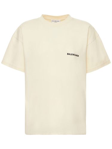 T-shirt En Coton Brodé À Coupe Medium - BALENCIAGA - Modalova