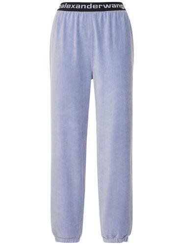 Pantalon De Sport En Coton Côtelé Stretch À Logo - ALEXANDER WANG - Modalova