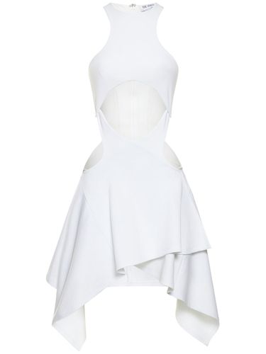 Robe Courte En Jersey De Coton Côtelé Magnolia - THE ATTICO - Modalova