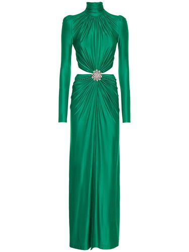 Robe Longue En Jersey Brillant Ajouré Avec Broche - RABANNE - Modalova