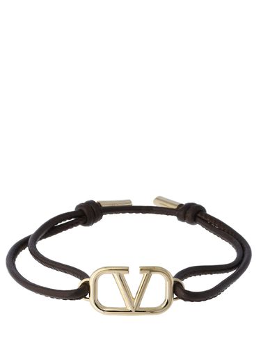 Bracelet À Coulisse En Cuir V Logo - VALENTINO GARAVANI - Modalova