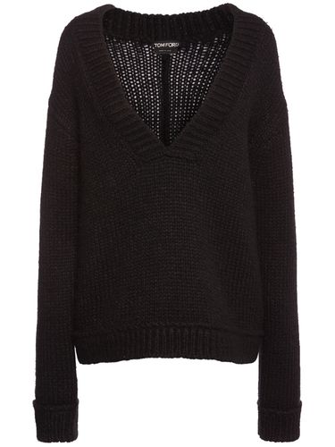 Pull-over En Maille D’alpaga Mélangé À Col En V - TOM FORD - Modalova