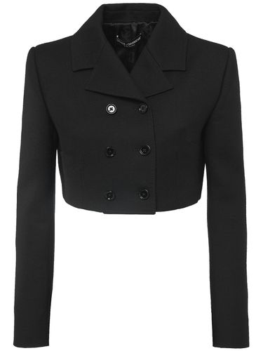 Blazer Court En Crêpe De Laine À Double Boutonnage - DOLCE & GABBANA - Modalova