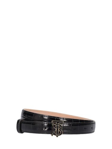 Ceinture En Cuir Verni Embossé Crocodile 20 Mm - BURBERRY - Modalova