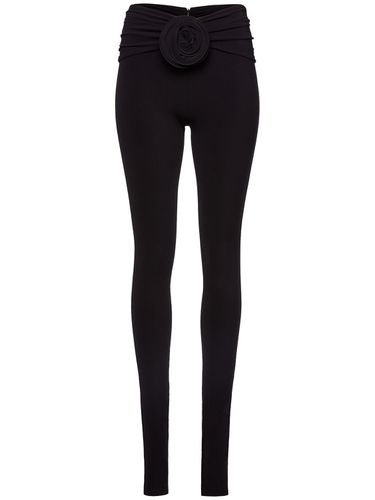 Legging En Jersey Drapé Détail Rose - MAGDA BUTRYM - Modalova