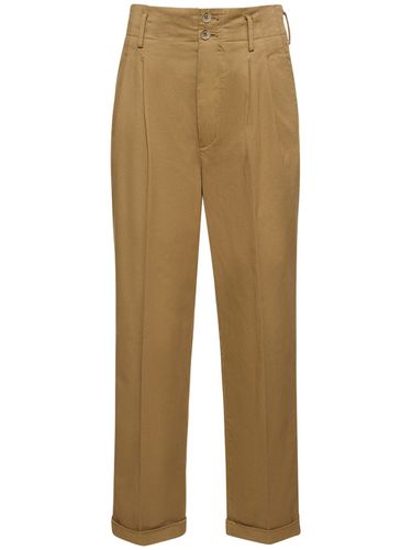 Pantalon Droit En Gabardine De Coton Taille Haute - ASPESI - Modalova