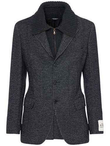 Veste À Boutonnage Simple Avec Col Roulé À Zip - DOLCE & GABBANA - Modalova