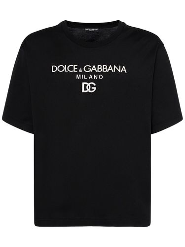 T-shirt En Coton À Logo - DOLCE & GABBANA - Modalova