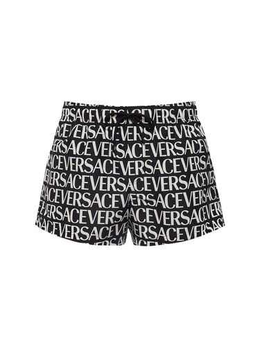 Short De Bain En Nylon Imprimé Monogramme - VERSACE - Modalova