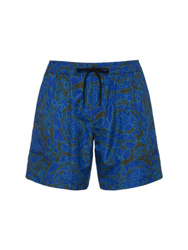 Short De Bain En Nylon Imprimé Barocco - VERSACE - Modalova