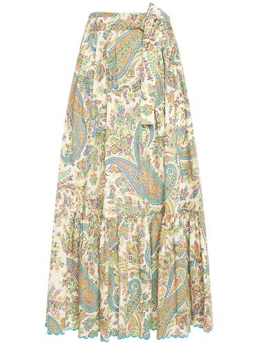 Jupe Midi En Coton Imprimé Taille Haute - ETRO - Modalova